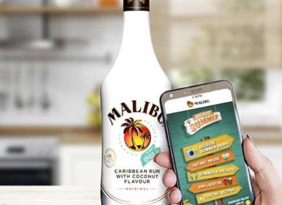 Spotify Playlist, online drinks recipe, and contests served alongside Malibu Rum