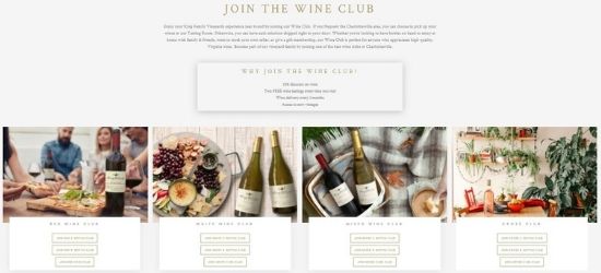 Wine Club Management for King Family Vineyards
